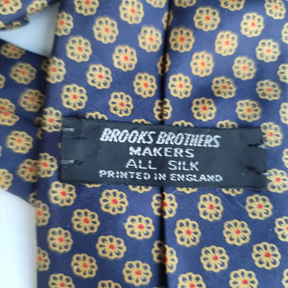 brooks brothers makers Silk tie Blue Dot Print  Made In England - Picture 3 of 6